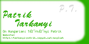 patrik tarkanyi business card